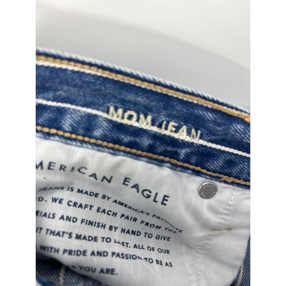 American Eagle Outfitters Mom Jean Striped Blue White Size 8 Regular - Picture 7 of 7